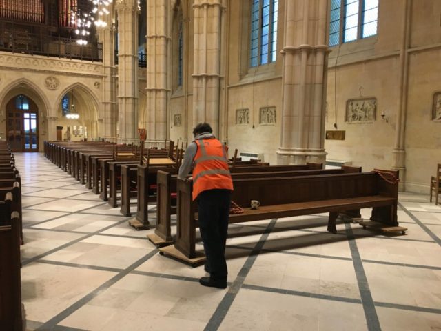 Arundel Cathedral Limestone floor cleaning restoration sealing West Sussex Hampshire Kent Surrey