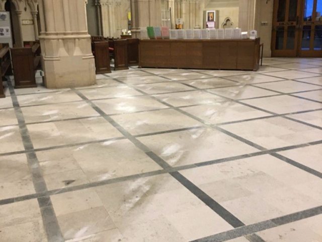 Limestone floor cleaning cleaners restoration sealing polishing Arundel Cathedral West Sussex