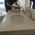 Limestone bathroom vanity top cleaners cleaning polishing sealing Brighton Hove Worthing Bognor Littlehampton Eastbourne Hastings Sussex