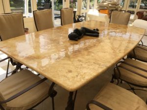 Limestone table top cleaning sealing polishing Hove East Sussex